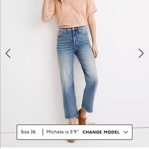 Madewell Slim Wide Leg Crop Jeans in Reggie Wash